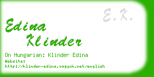 edina klinder business card